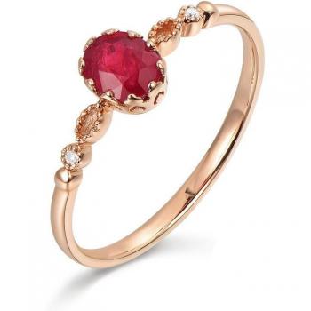 Anillo Promesa de Matrimonio Yuzuk en Plata Estérlina con Rubí