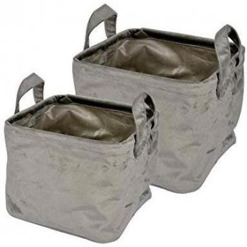 Panières Carrées Velours, Taille 20 cm – Duo Kaki