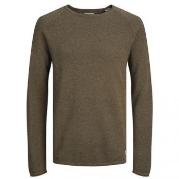 Jack & Jones Strickpullover mit Rundhalsausschnitt Modell 'HILL' in Taupe, Größe L
