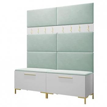 Mobilière1 Conjunto Recibidor Nomal II Manila 11: 196x168x46 cm, Blanco con Tapiz
