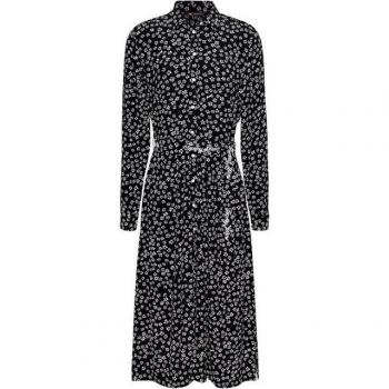 Tommy Jeans Ditsy Blusenkleid in Schwarz