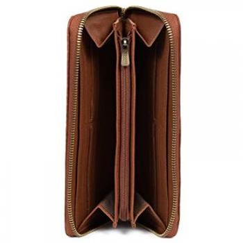 Portefeuille RFID en cuir de mouton fauve Ambroise