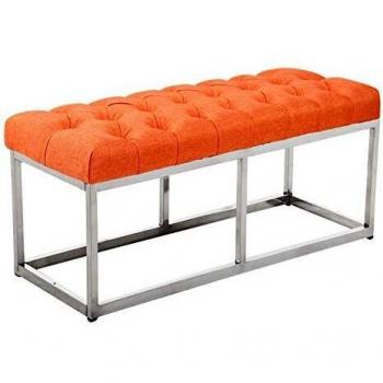 Sitzbank AMUN Premium – 100 cm, orange Polsterung, 45 cm Sitzhöhe