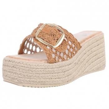 Ital-Design Damen Sandalen mit Keilabsatz