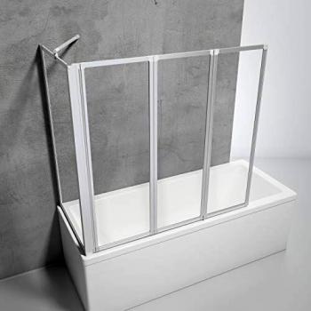 Parete pieghevole per vasca da bagno Schulte, vetro trasparente, 3 ante, 129 x 121 cm
