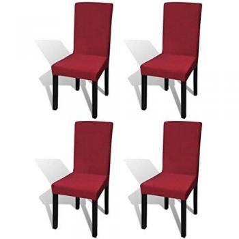 4-Piece Bordeaux Stretchable Chair Cover Set