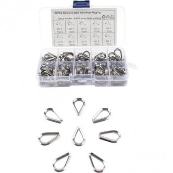 Set de 100 Dedales de Cable de Acero Inoxidable M1.5