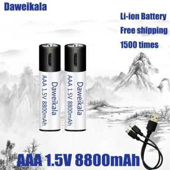 1,5 V AAA-Akku mit hoher Kapazität 8800 mWh und USB-Ladefunktion für Funkfernsteuerungen,