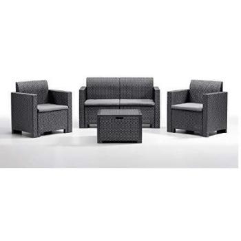 Set Salottino Nebraska Antracite 4 Posti Arredo Giardino Est