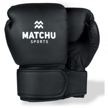 Matchu Sports 12oz Bokshandschoenen voor Dames en Heren – Zwart