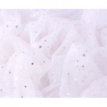 5m Star Bud Silk Screen Net Yarn Cloth for Veil and Jewelry Background, 160cm Wide