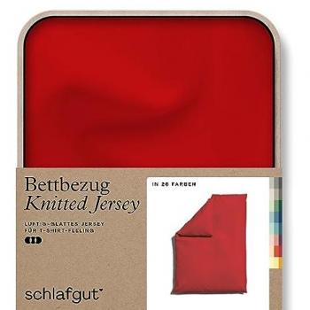 Bettbezug aus Bio‑Jersey mit Elasthan – Schlafgut Rot Deep, 1 Stück