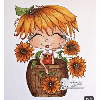 DIY Scrapbooking Sunflower Girl Transparent Stamp