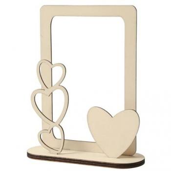 Cadre décoratif cœur en bois à monter 15 x 12 cm