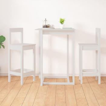 Bois de Pin Prolenta Premium : Chaises de bar en blanc, 40×41,5×112 cm, lot de deux