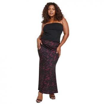 Yours Women's Pink Leopard Print Maxi Skirt – Size 16