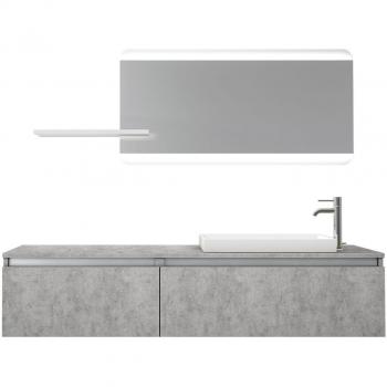 Mobile bagno AURORA 6 pezzi L.170 P.45 H.190 cm cemento