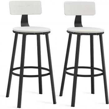 Industrial White‑Black Barstühle – 2er Pack, 54 x 54 x 73 cm