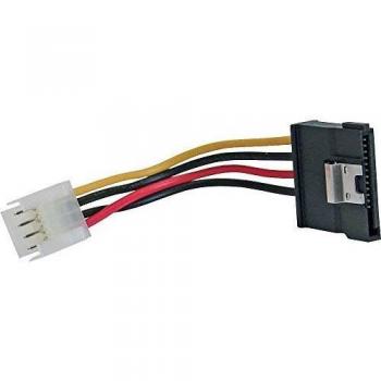 SATA Stromadapterkabel, 1x 8,89cm (3,5) Buchse an 15pol SATA Stecker mit Lasche, 0,15m