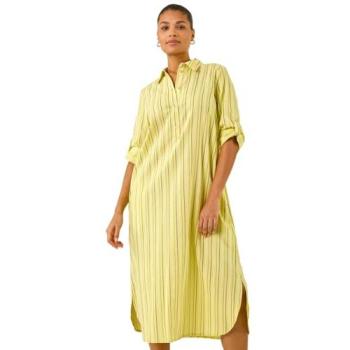 Roman Women's Yellow Striped Shirt Dress, 14