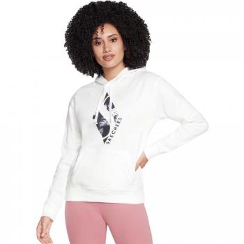 Skechers Magnolia Dreams Felpa Donna S con Cappuccio (Bianco/Blu)