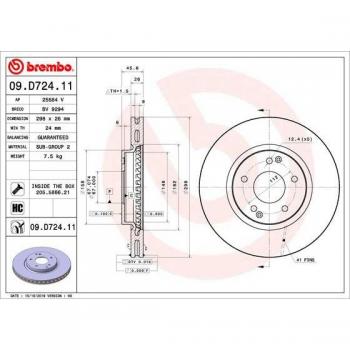 Disco freno BREMBO SSANGYONG 09.D724.11