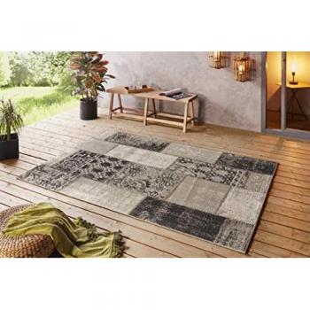 NORTHRUGS Außen-Indoorsymi-Läufer, rechteckig, Taupe/Creme Braun, 120 cm x 8 mm