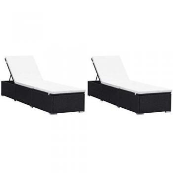 Tumbonas con cojines 2 uds ratán sintético negro vidaxl-tumbonas-con-cojines-2-uds-ratan-sintetico-negro