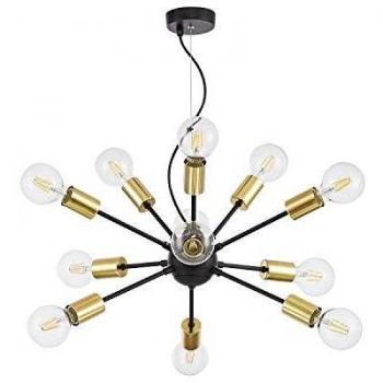 MAYTONI Lampadario Industriale Minimal Jackson Metallo Nero 12 Luci