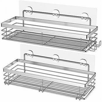 Orimade Shower Caddy with Hooks Adhesive Shelf 2 Pack