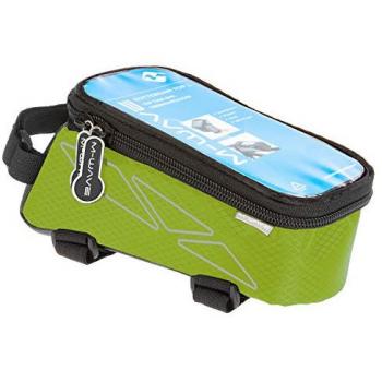 Borsa per smartphone da telaio M-WAVE Rotterdam verde e nera con 3 velcri