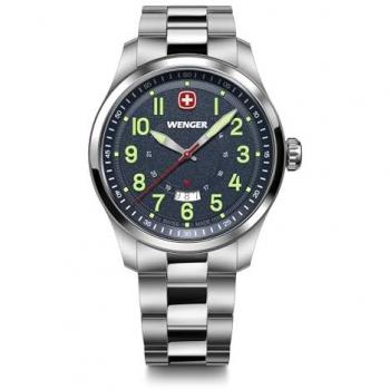 Montre Homme Wenger Terragraph 01.0541.123 – Cadran bleu, boîtier inox, résistance 100 m