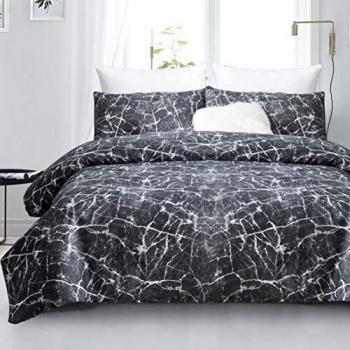 Black Marble Double Duvet Set