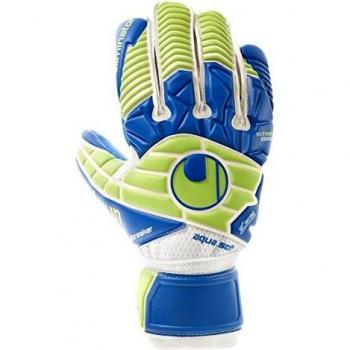 ELIMINATOR UHLSPORT 10.5 – Aquasoft Windbreak-Handschuhe (Weiß/Pazifikblau/Fluo)
