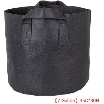 Bolsa de siembra redonda con borde verde, capacidad de 1-34 galones