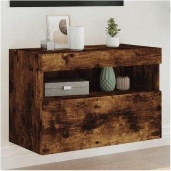 TV‑Schrank aus Räuchereiche mit LED‑Leuchten, 60 × 30 × 40 cm – Braun