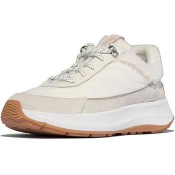 FitFlop F-Mode Flow Baskets Shearling-Mix Blanc Beige Femme