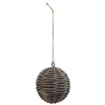 Brown Birch Basket Christmas Wicker Sphere
