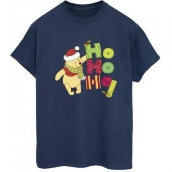 Disney Damen Winnie Puuh Ho Ho Ho Baumwoll-T-Shirt in Navy Blau