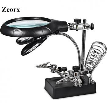 LED Lighted Magnifier with Helping Hand