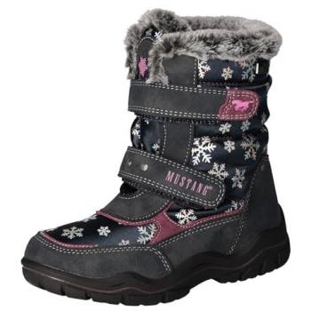 Mustang Winterstiefel für Kinder, Klettverschluss, Größe 36, navy