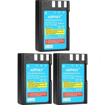 AOPULY 2500mAh ENEL9a Akku für Nikon D40 D40X D60 D3000 D5000