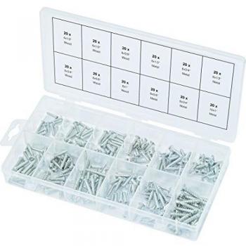 Kit de 240 vis auto-taraudeuses pour bois et métal