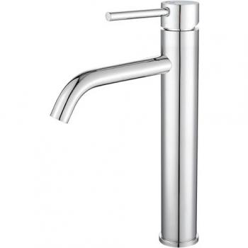Robinet de cuisine Valaz Ason, version ronde, poignée simple, finition chromé, eau froide