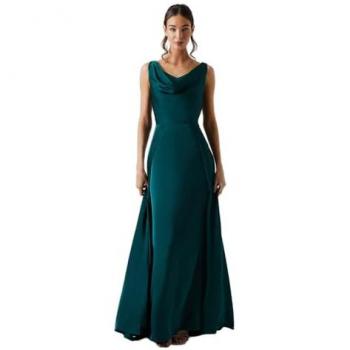Emerald Moonlit Satin Maxi for Bridesmaids