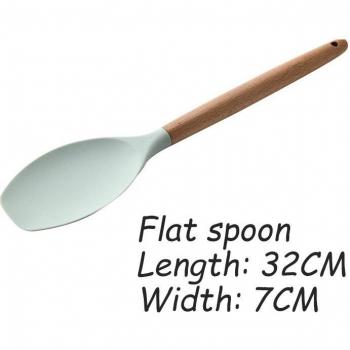 Set de Utensilios de Cocina de Silicona y Madera
