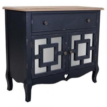 WANDERLUST DECO Recibidor de madera negro 83x36x72