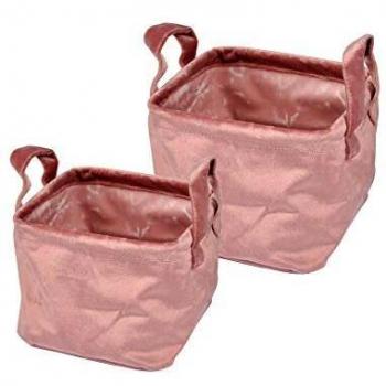 Set de Paniers Carrés Velvet Rose – Deux Tailles Assorties