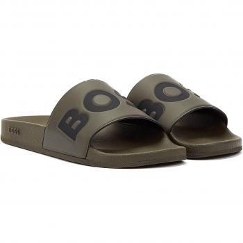 Boss Aryeh Slider Kaki Sandales Vertes Pour Hommes