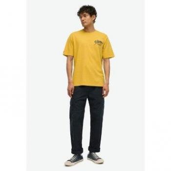 T-Shirt ample Superdry à motif lo‑fi jaune – version homme – M